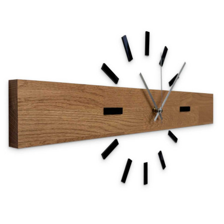 Simple and inexpensive wooden clock as a universal wall decoration. Simple and inexpensive wooden clock as a universal wall decoration.