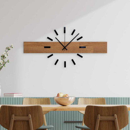 Modern wooden wall clock with an elegant design for the living room. Modern wooden wall clock with an elegant design for the living room.