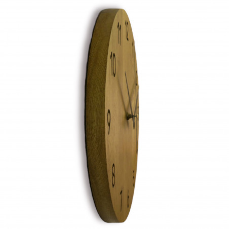 Oak wall clock, modern minimalist design, quiet operation Oak wall clock, modern minimalist design, quiet operation