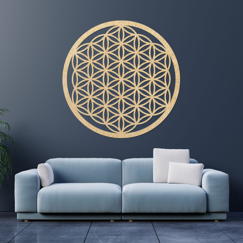 Mandala wooden wall painting - Flower of Life