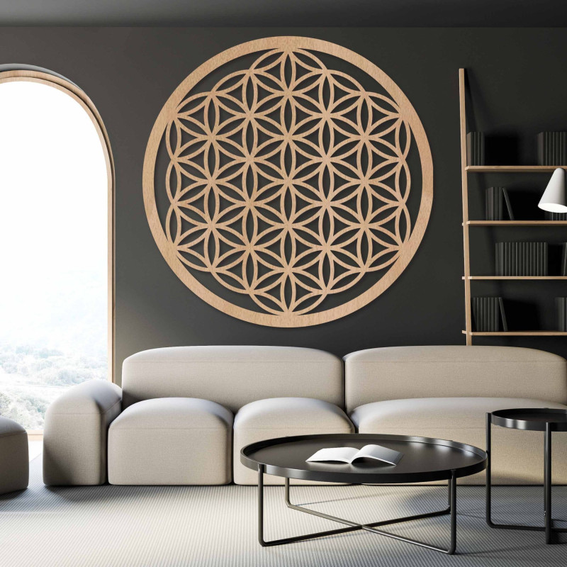 Mandala wooden wall painting - Flower of Life