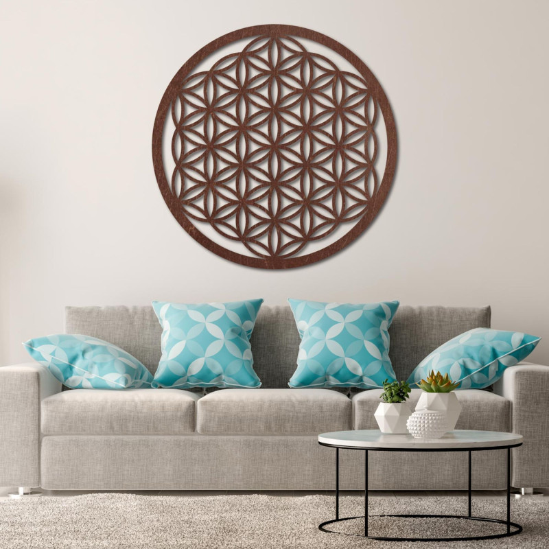Mandala wooden wall painting - Flower of Life
