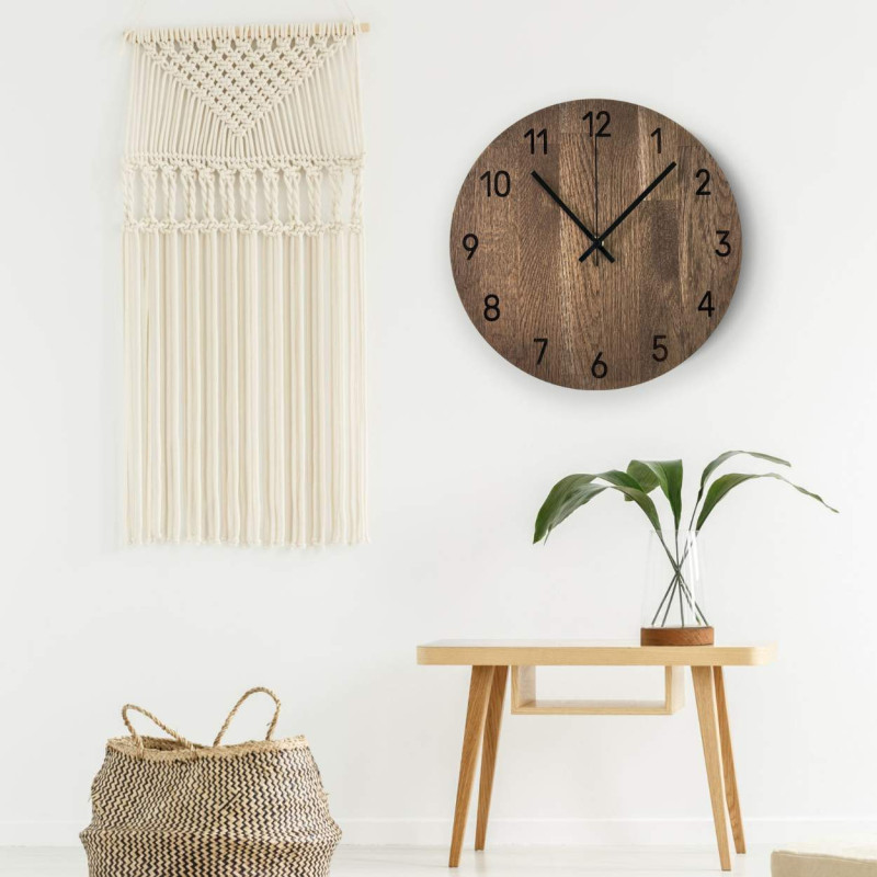Handcrafted wall clock made of quality oak