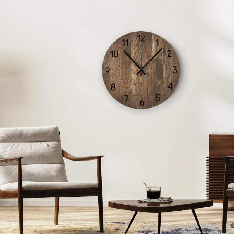 Minimalist wooden clock as a design decoration