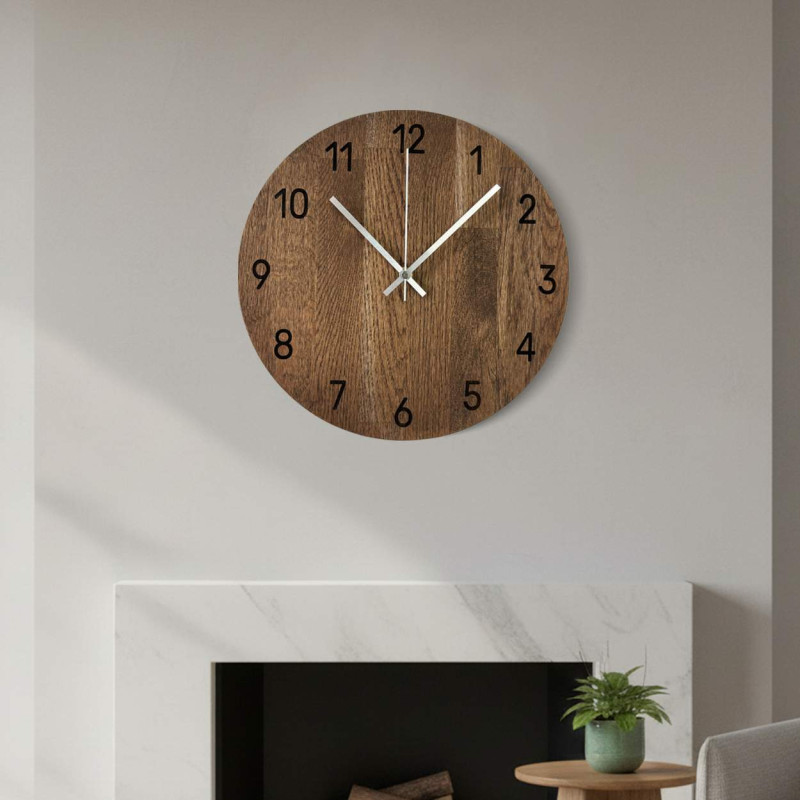 Handmade wall clock made of solid oak - MAHKO