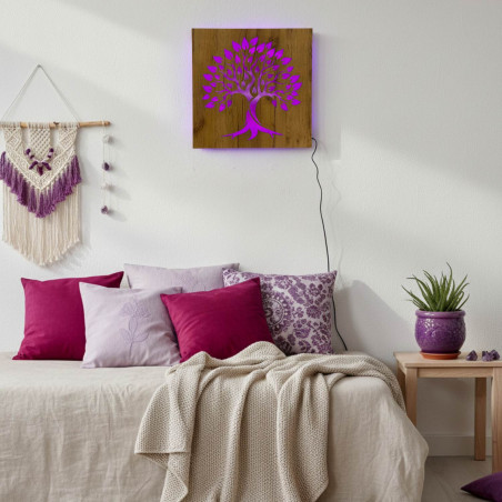 Backlit wooden picture "Tree of Life" LED wall decoration