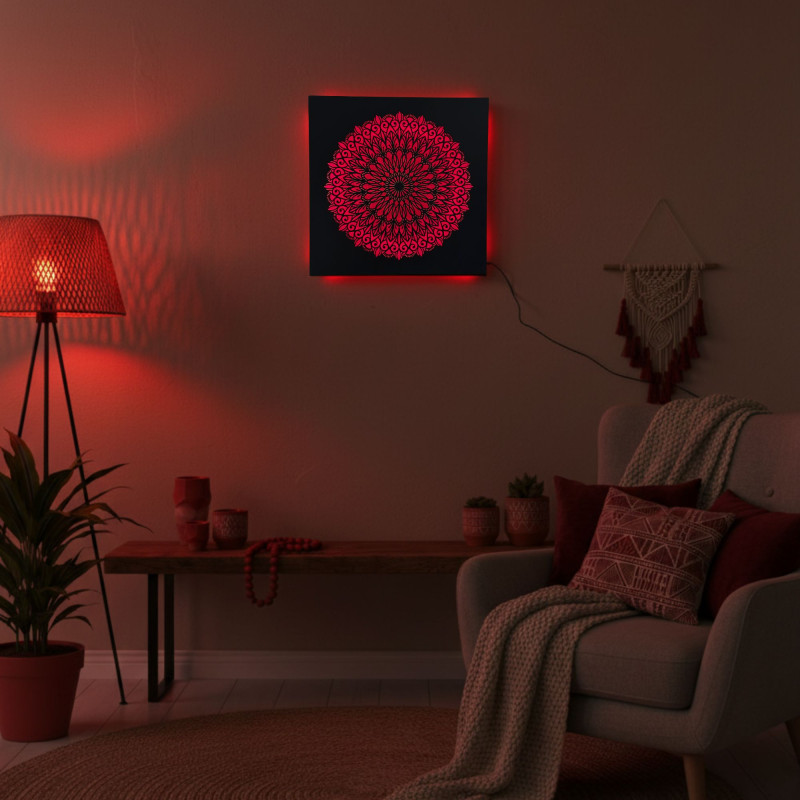 LED wooden picture Mandala – backlit mandala