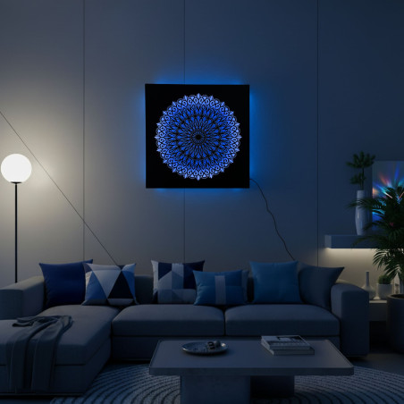 wooden painting Mandala – light painting | SENTOP