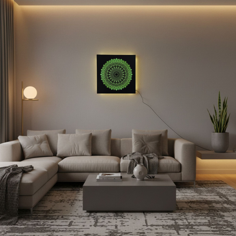 LED wooden picture Mandala – light picture | SENTOP