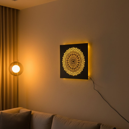 LED wooden painting Mandala – backlit mandala | BAKE