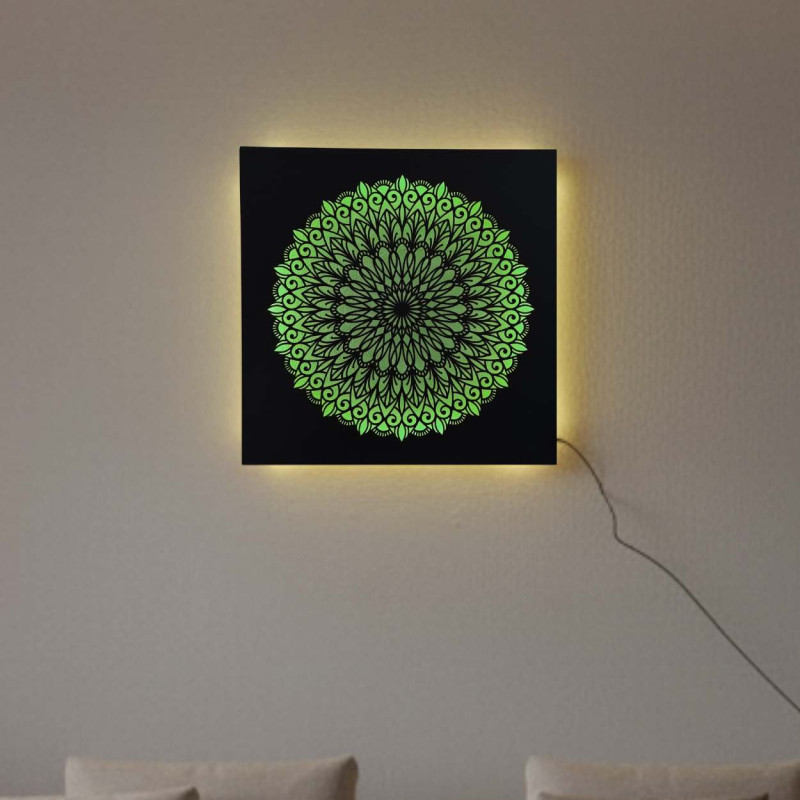 LED wooden painting Mandala – backlit mandala |...