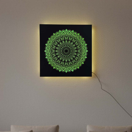 LED wooden painting Mandala – backlit mandala | BAKE