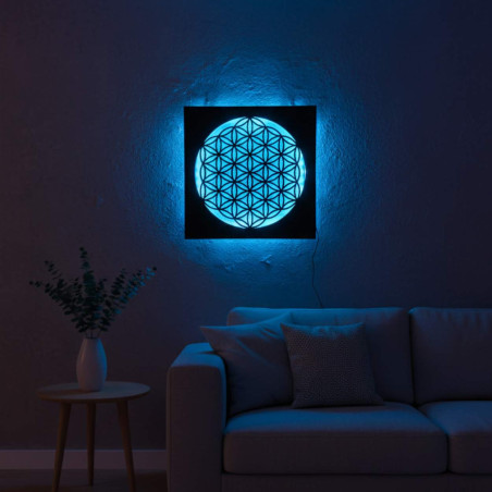 Wooden mandala with LED backlight - ideal as a table decoration or a gift for harmony lovers.
