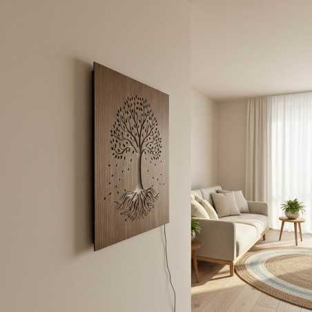 LED wooden picture Tree of Life with colorful RGB backlight