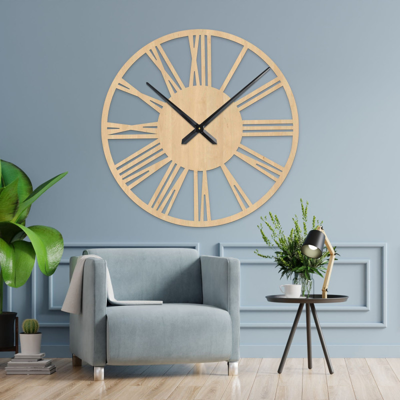 Large Roman wall clock 80 cm - designer clock made of HDF | SENTOP