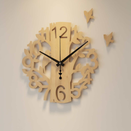 Wooden wall clock Bird | Designer wall clock