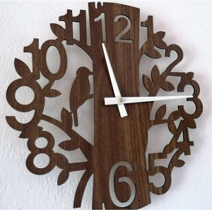Wooden wall clock Bird | Designer wall clock