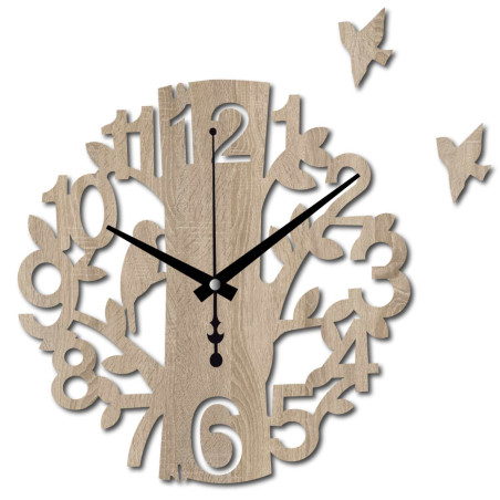 Wooden bird clock -