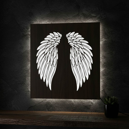 Angel wings on the wall backlit LED picture
