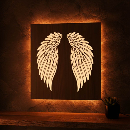 Angel wings on the wall backlit LED picture