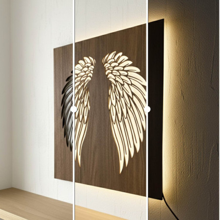 Angel wings on the wall backlit LED picture