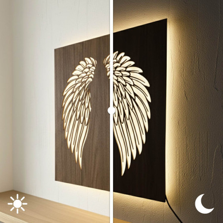 Angel wings on the wall backlit LED picture