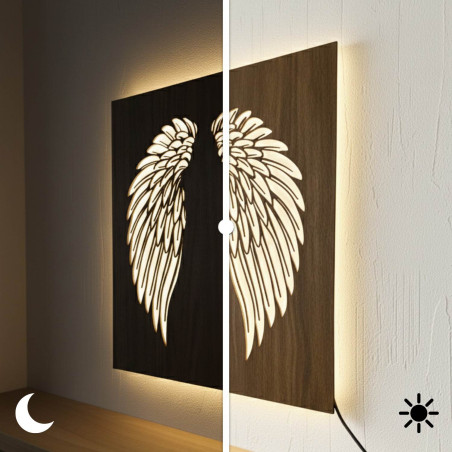 Angel wings on the wall backlit LED picture