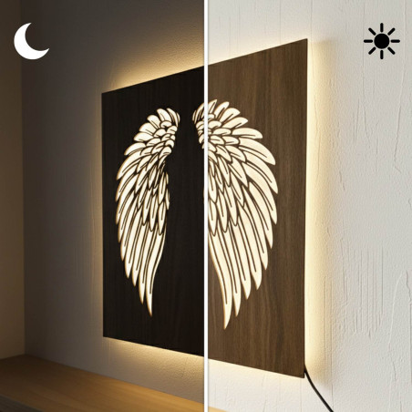Angel wings on the wall backlit LED picture