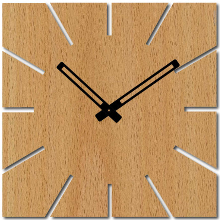 Square wooden wall clock