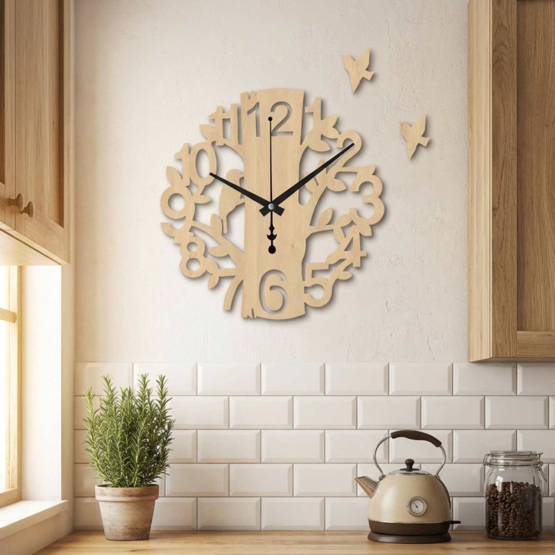 Wooden wall clock Bird | Designer wall clock