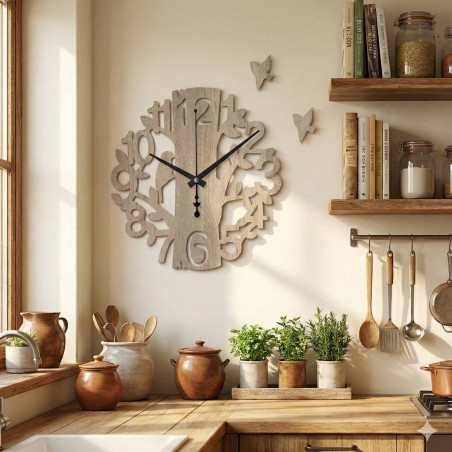Modern wooden clock for the living room
