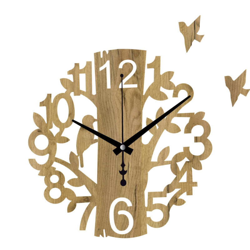 Nature wall clock in minimalist style