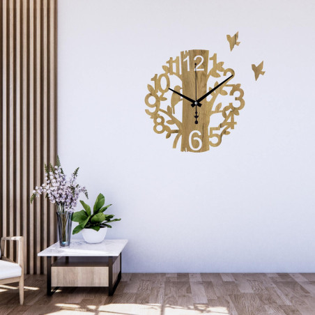 Nature wall clock in minimalist style