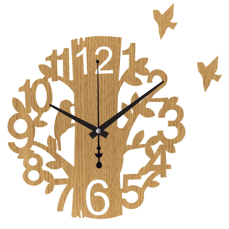Wall clock tree of life bird, black hands, 20...