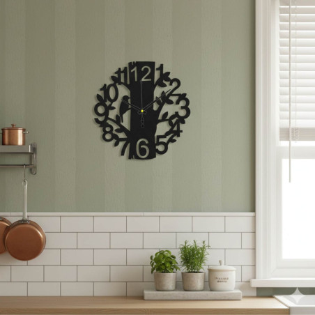 Modern wooden clock for the living room