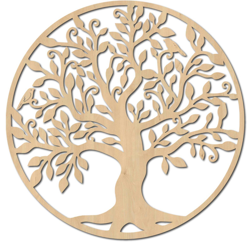 Wooden wall decoration symbol of the Tree of Life, handmade