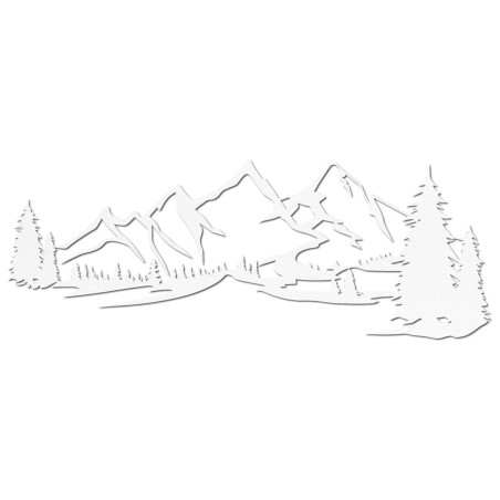 wooden decoration white, Modern wooden painting Mountains and forest for decorating the living room