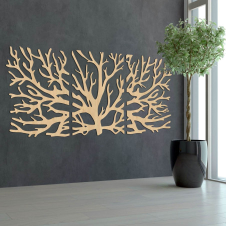 Three-piece picture of branches - Modern tree branches on the wall
