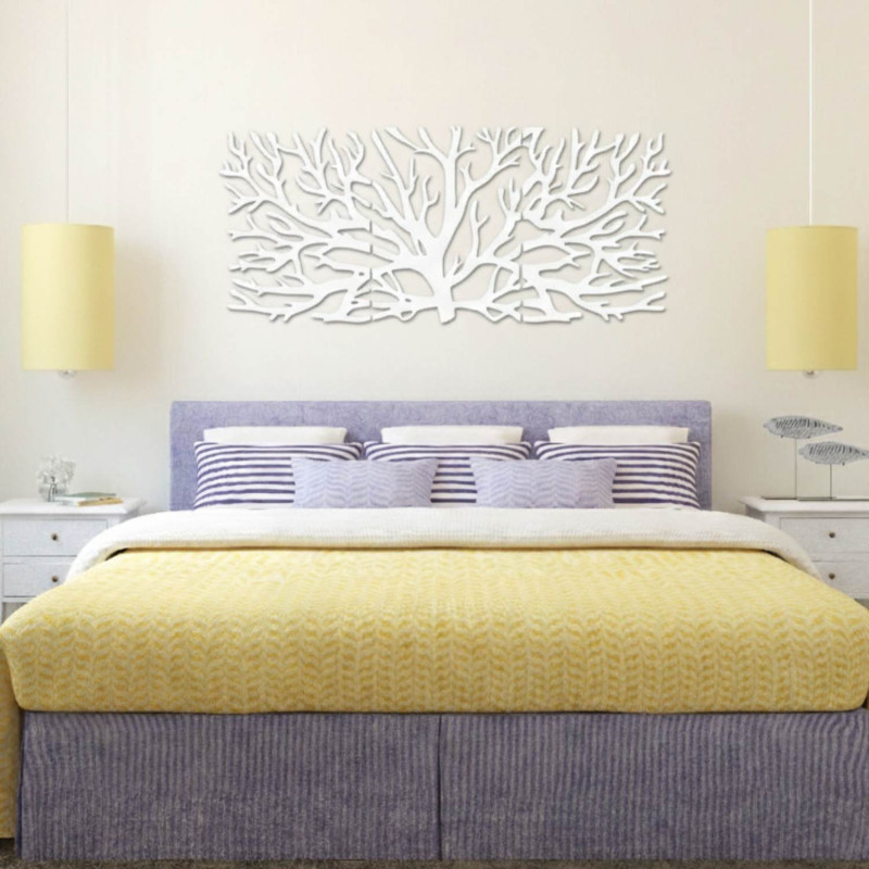 Designer wooden painting Tree of Life as a dominant feature of the living room