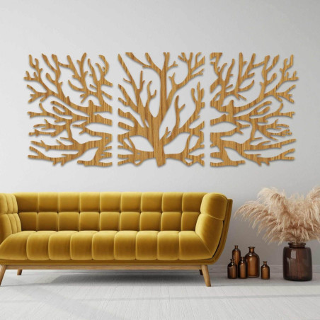 Ecological wooden wall decoration with a tree of life motif