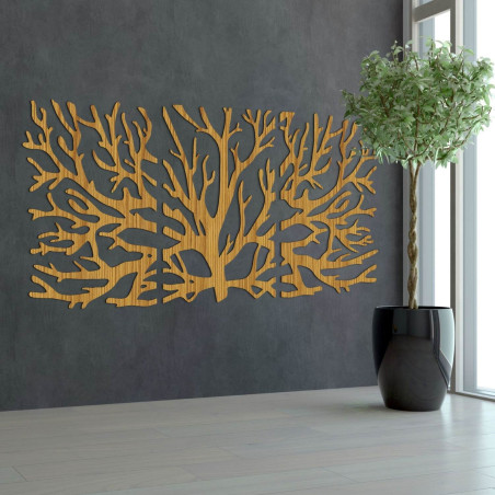 Ecological wooden wall decoration with a tree of life motif