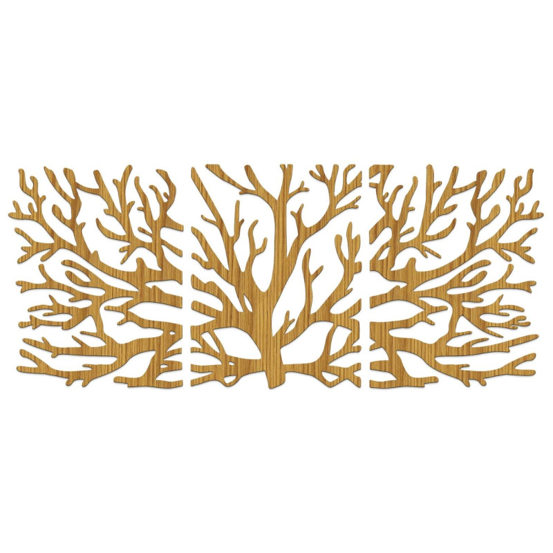 Ecological wooden wall decoration with a tree of life motif