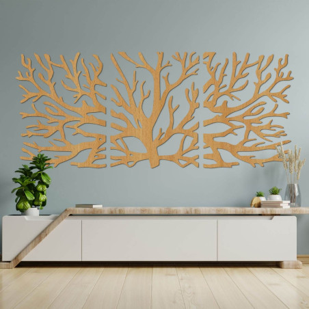 Ecological wooden wall decoration with a tree of life motif