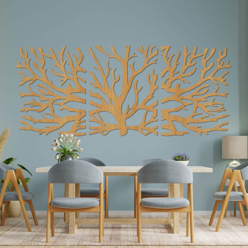 Ecological wooden wall decoration with a tree of life motif