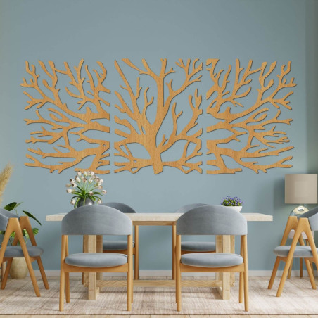 Ecological wooden wall decoration with a tree of life motif