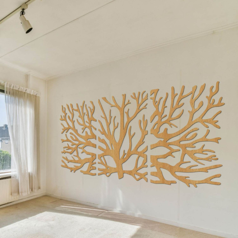 Ecological wooden wall decoration with a tree of life motif