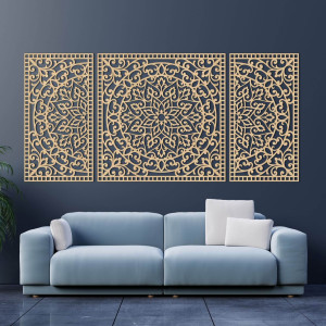 Three-piece wooden mandala - a modern decoration for any interior
