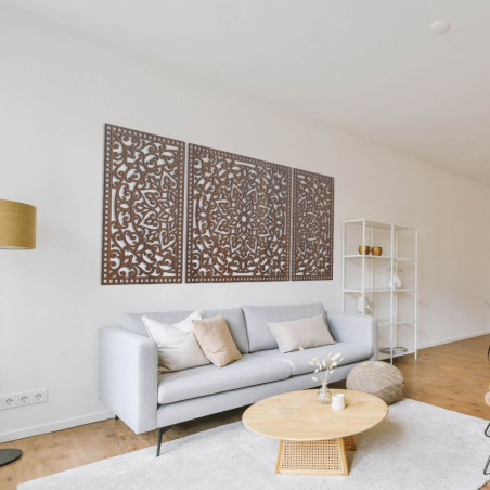 Three-piece wooden mandala - a modern decoration for any interior