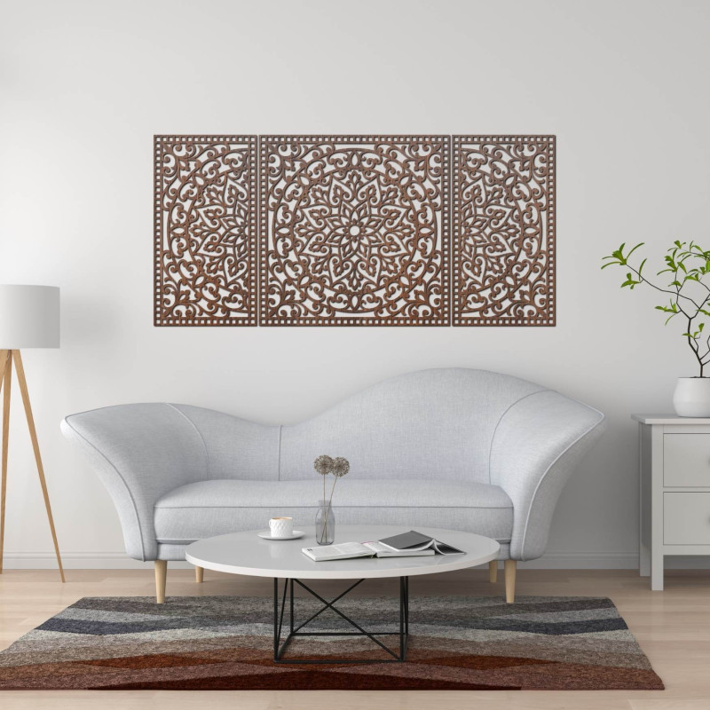 Hand-carved wooden decoration brings harmony and style