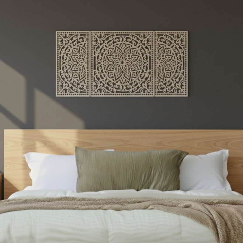 Hand-carved wooden decoration brings harmony and style